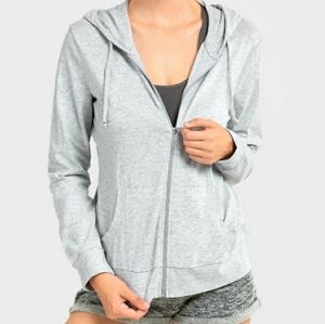 Old Navy (Size M) Gray Hooded Lightweight Zipper Sweater